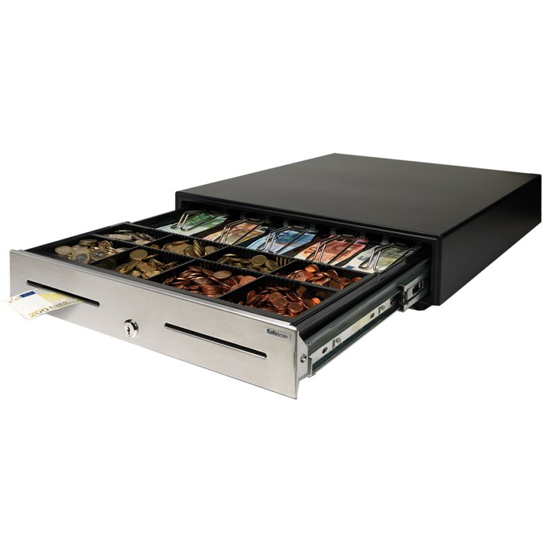 Safescan tiroir-caisse HD-4646S Heavy Duty, noir/argent, 460×465×115 mm